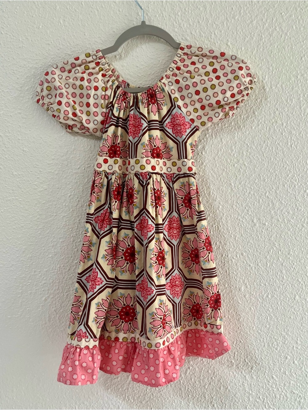 Like New Beary Basics Girls Floral Pink Patterned Short-Sleeve Dress